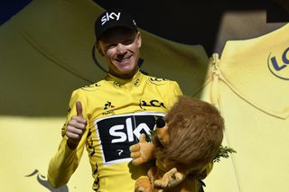 Chris Froome in yellow after stage 18 at the Tour de France