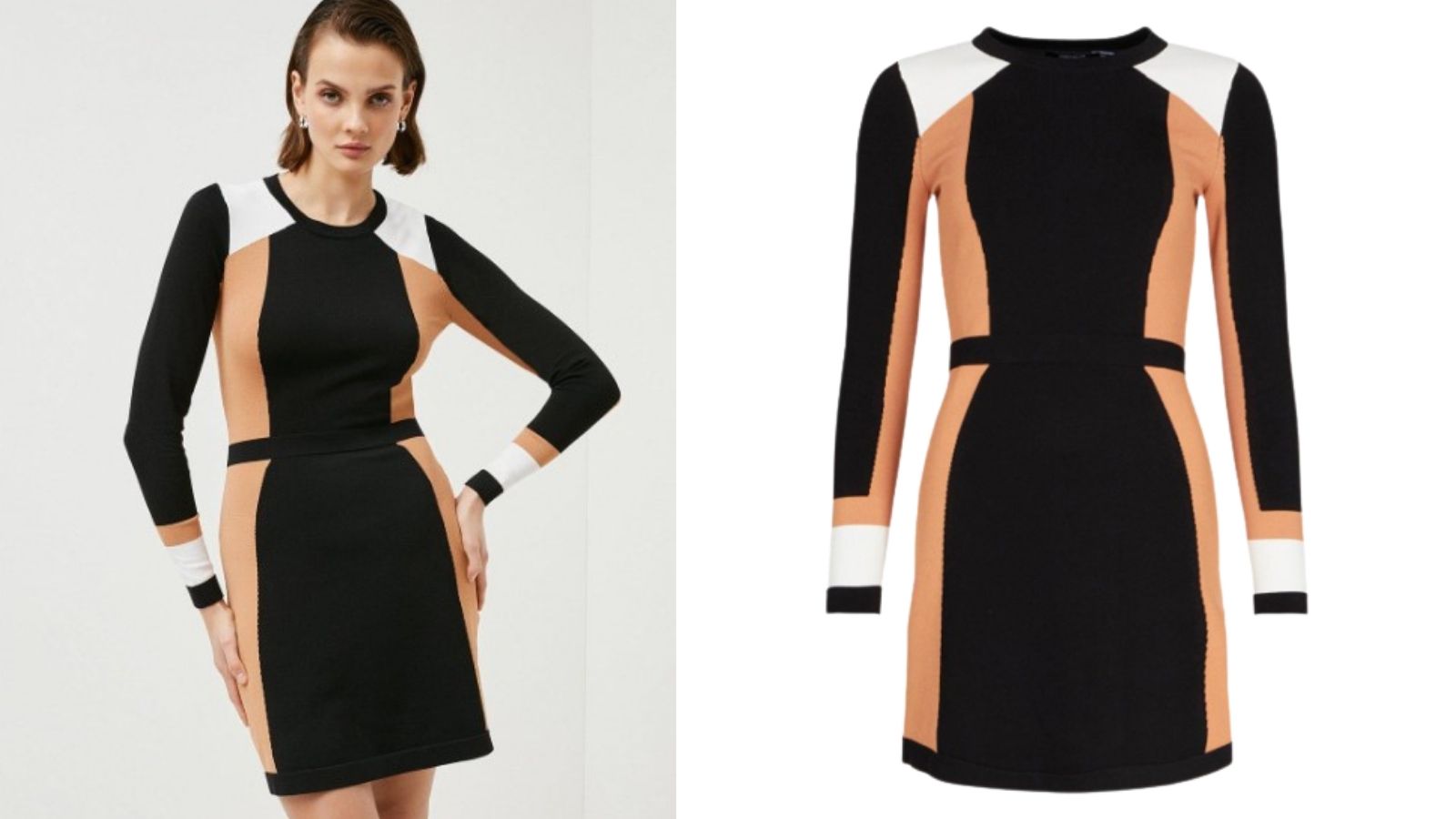 best dress to hide a tummy Karen Millen Illusion dress