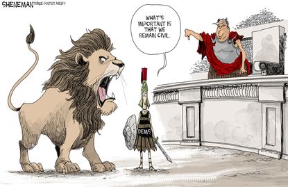 Political Cartoon U.S. Trump political discourse civility Democrats