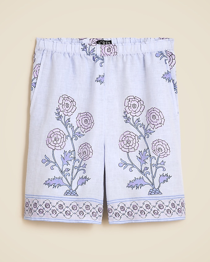 7" Stratus Short in Dusty Periwinkle Block Print