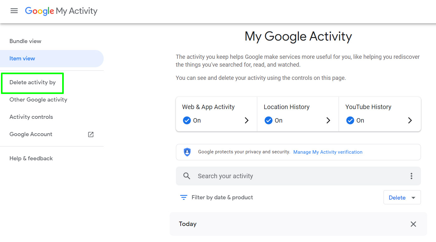 How to delete Google Search history - My Activity
