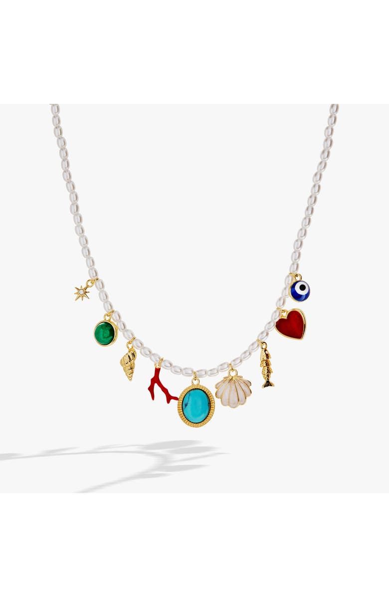 Moonlight Beach Pearl Charm Necklace