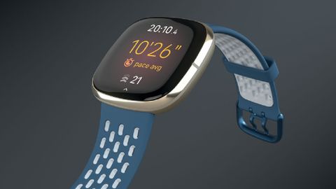 Fitbit Sense with sapphire and fog grey sport band