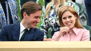 Edoardo Mapelli Mozzi and Princess Beatrice attend day twelve of the Wimbledon Tennis Championships