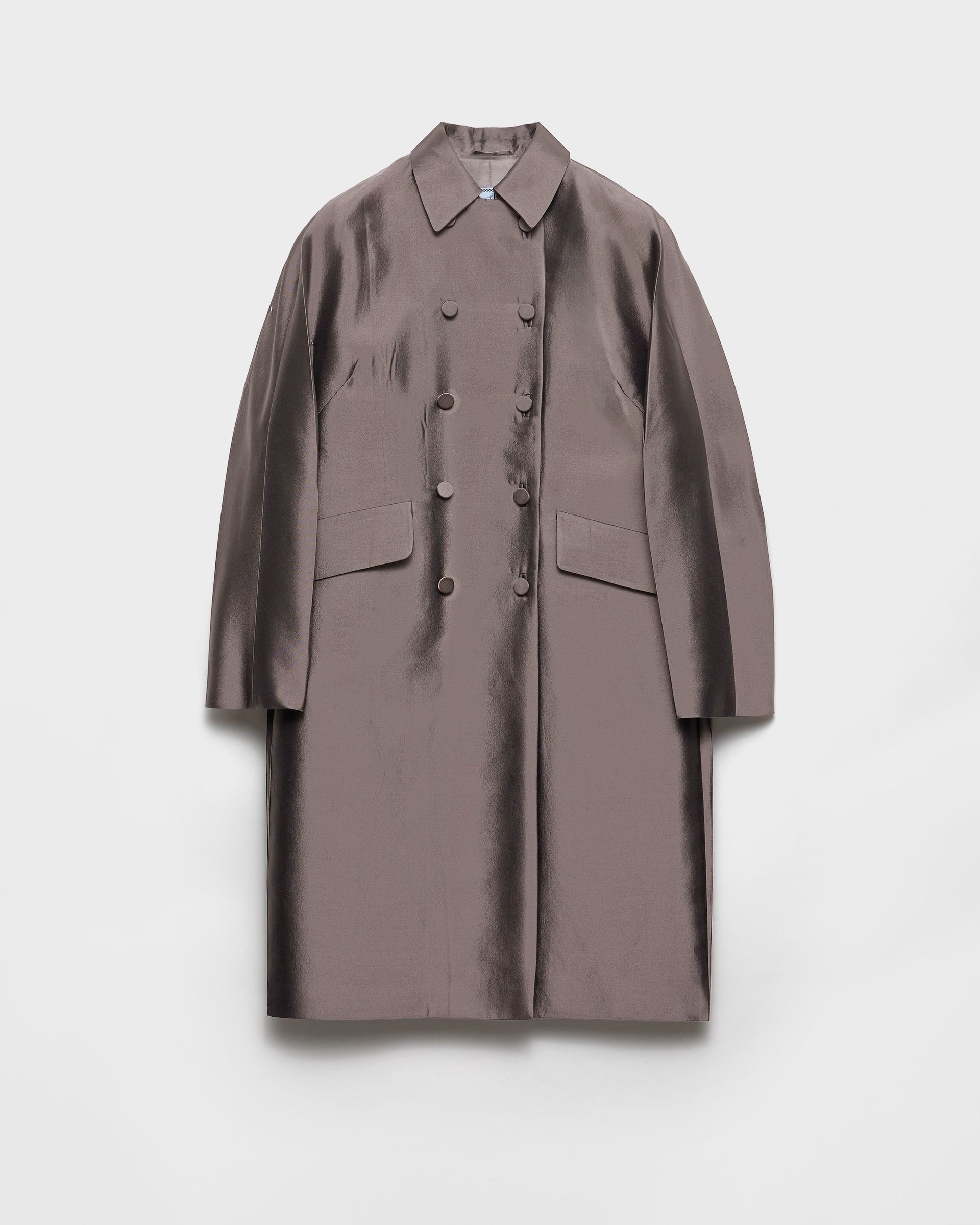 Double-Breasted Wool and Silk Coat