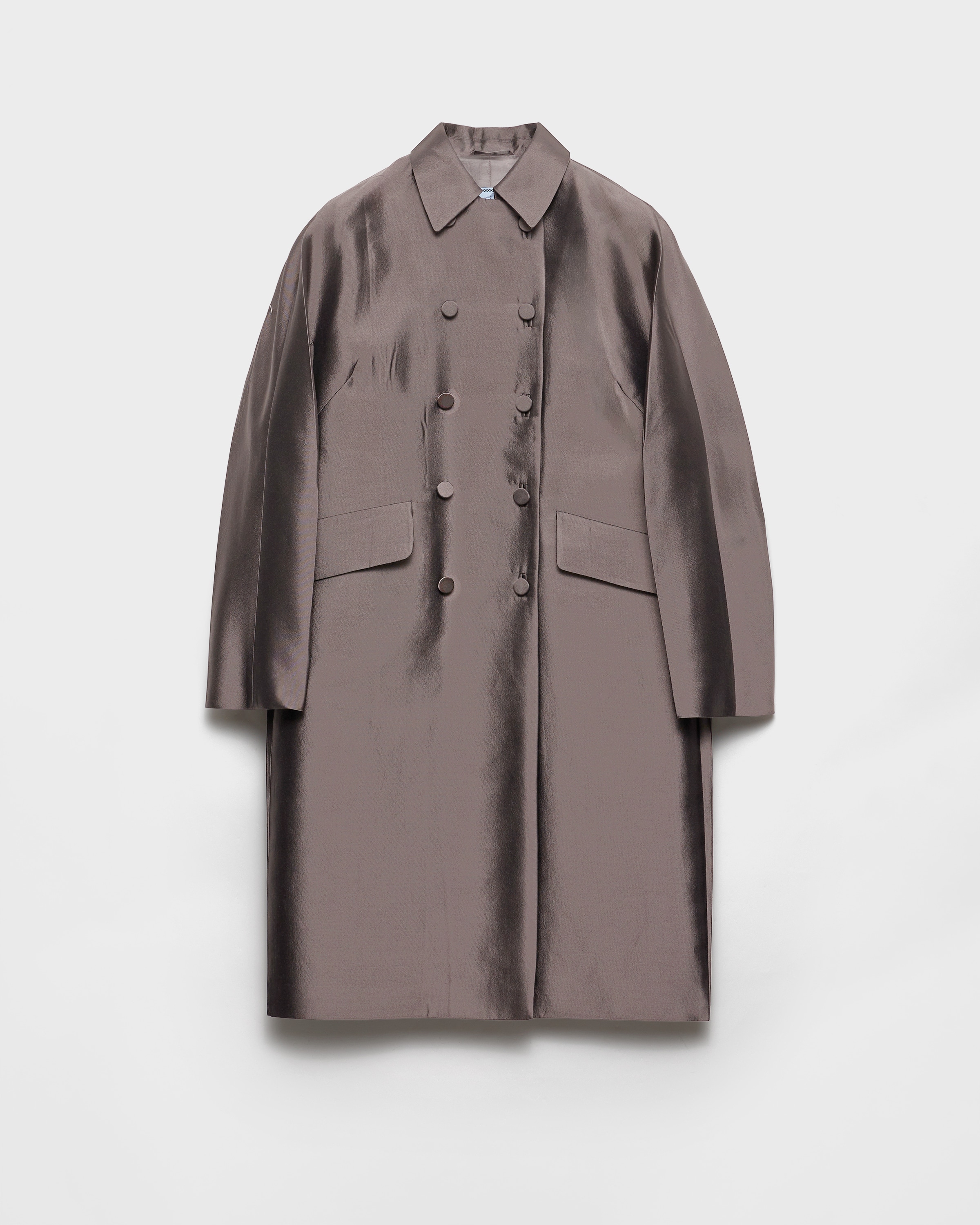 Double-Breasted Wool and Silk Coat