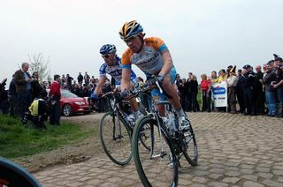 Steven Cozza (Garmin-Slipstream) made his Paris-Roubaix debut in 2009.