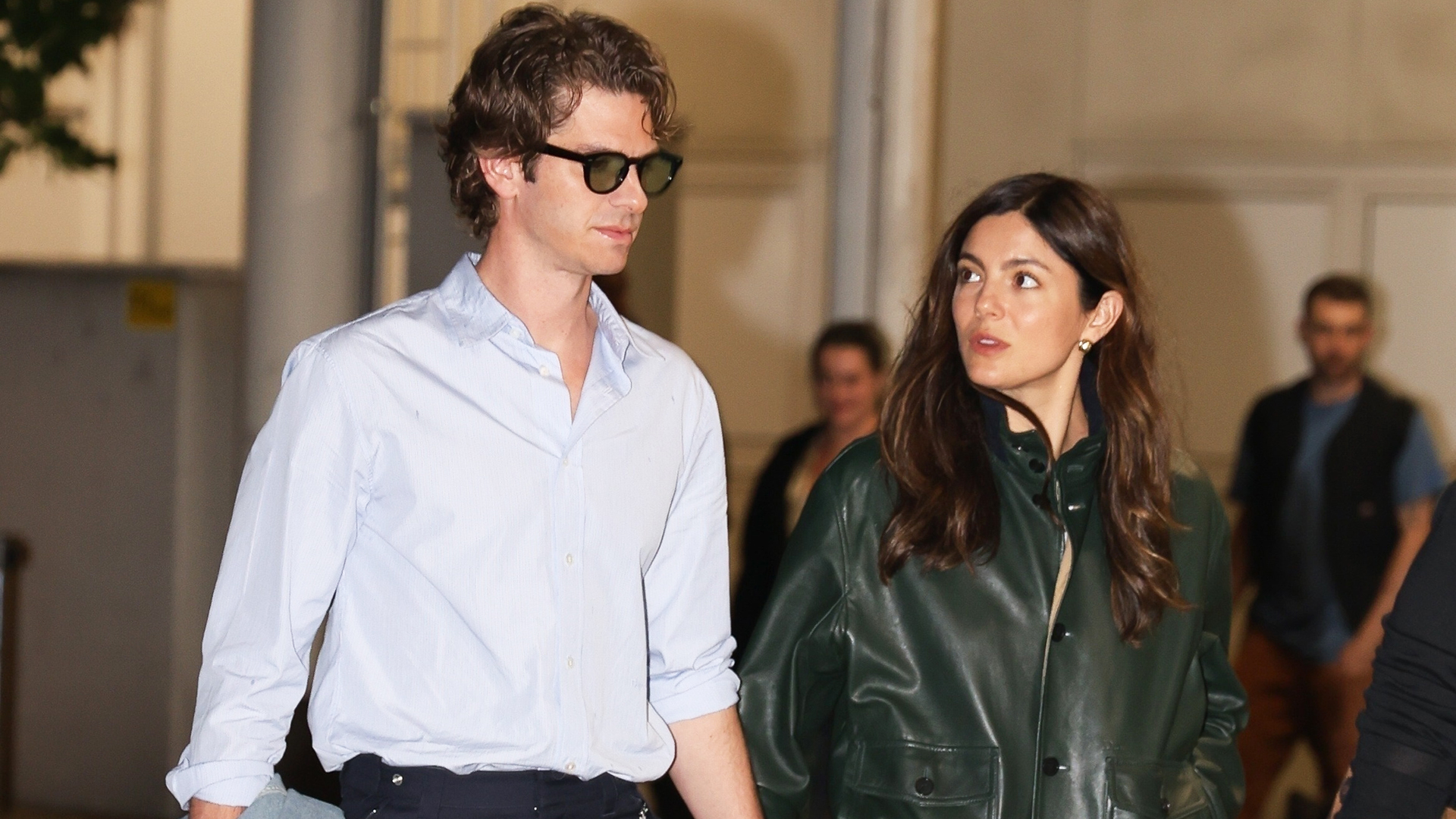 Andrew Garfield and Monica Barbaro in Venice, Italy