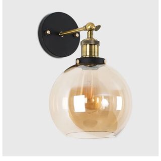 round globe glass wall light