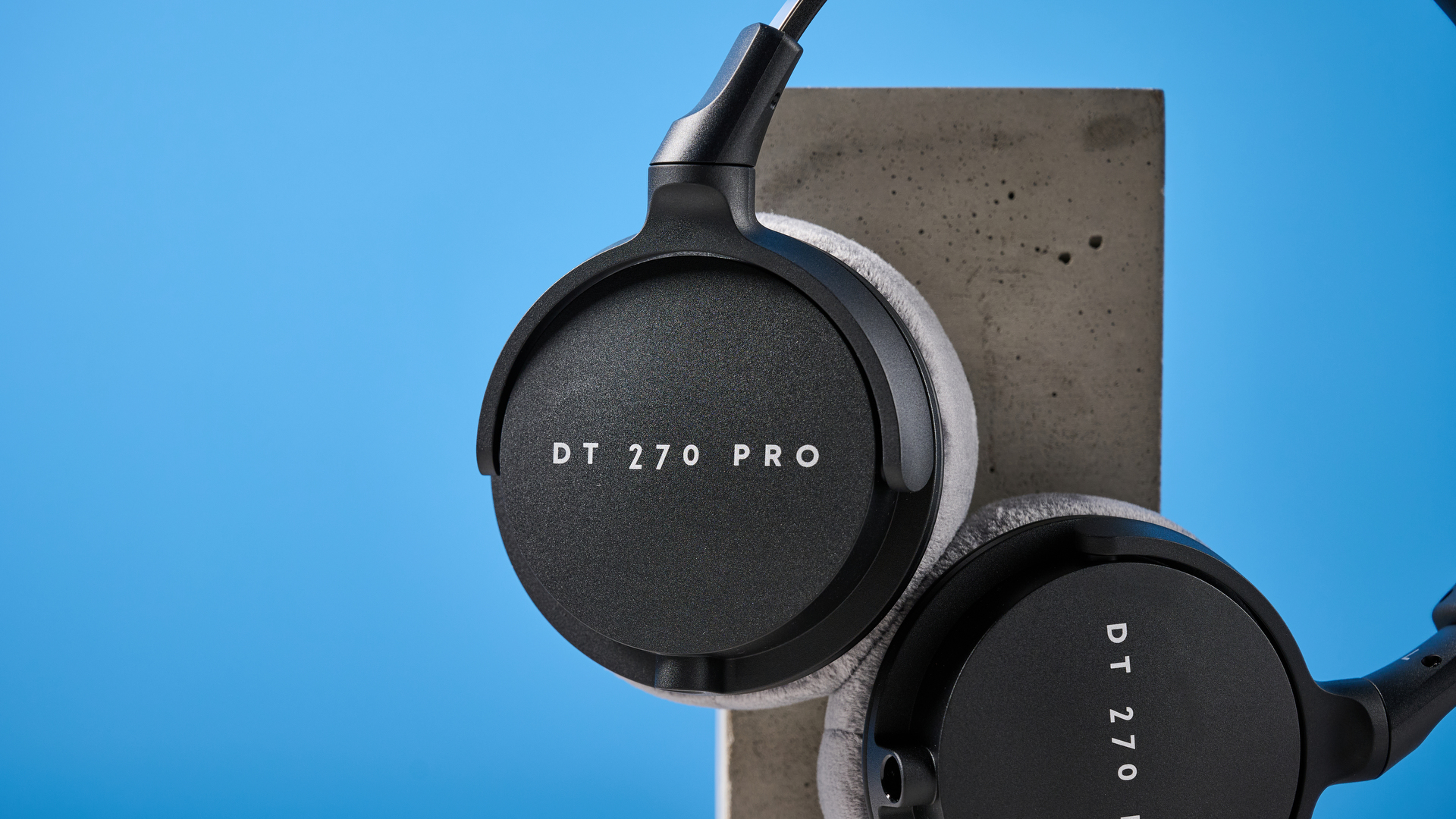 Beyerdynamic DT 270 Pros photographed in a blue background