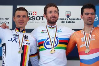 Bradley Wiggins rides to the world time trial title in 2014