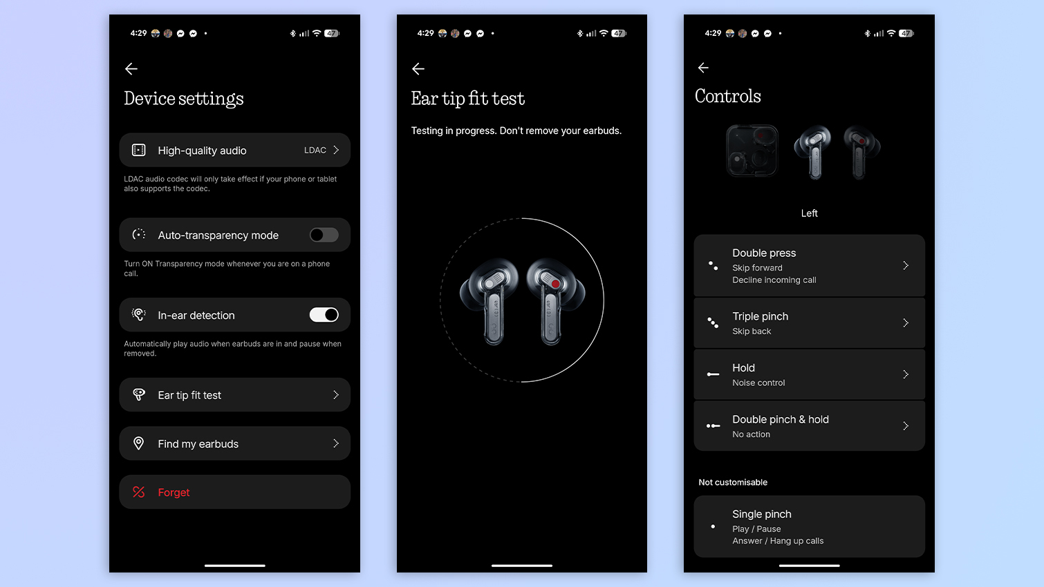 Nothing Ear 3 app screenshots