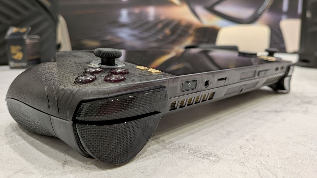 Asus ROG Xbox Ally X20 on a marble counter