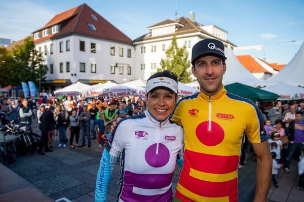 Overall leaders after day 1: Sabine Spitz and Alban Lakata