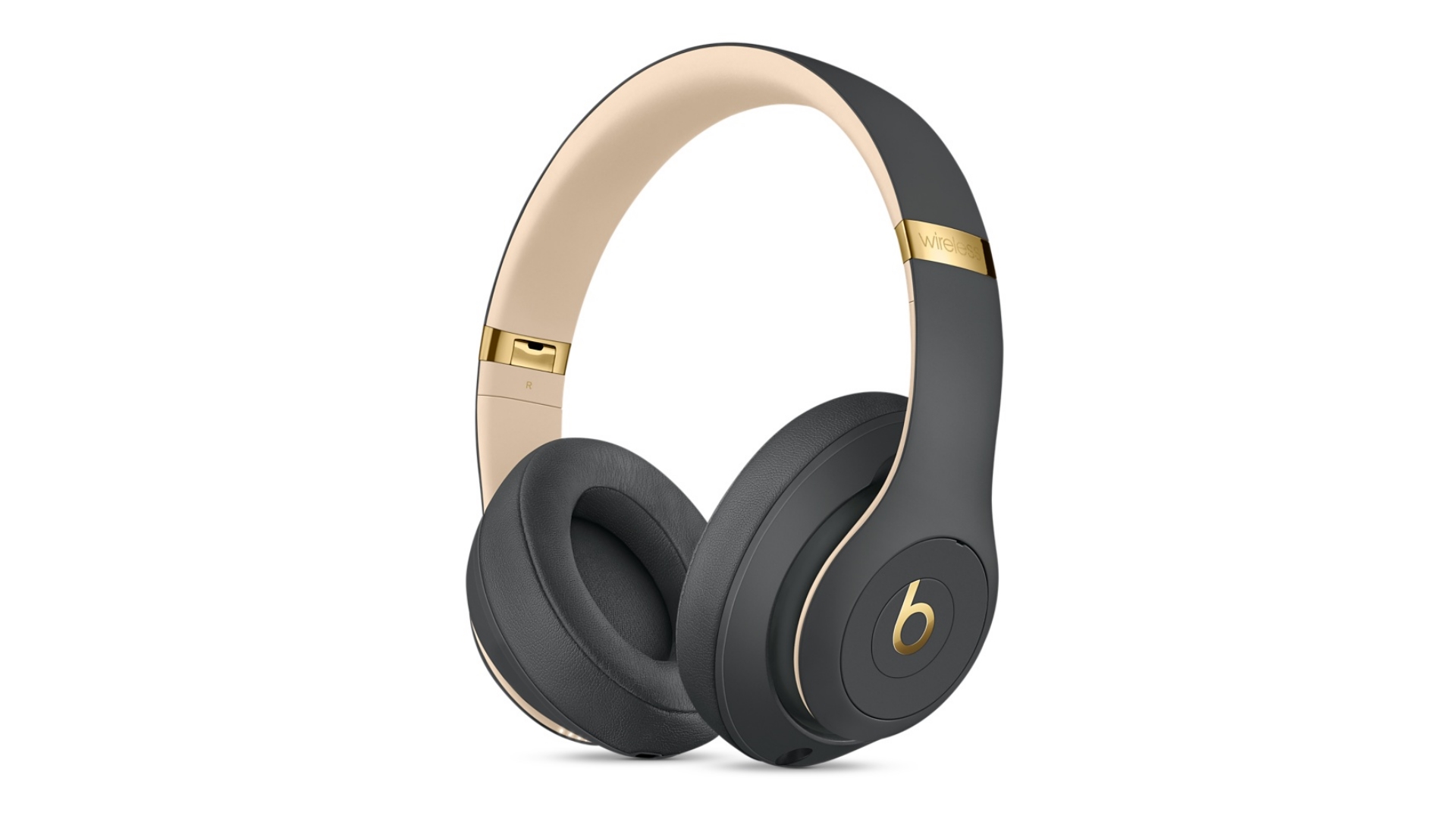 The Beats Studio 3 Wireless headphones in black with gold logo
