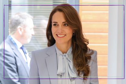 Kate Middleton recycles powder blue coat, seen here during her visit to the PIPS charity