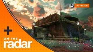 The Outer Worlds 2 screenshot showing the town of Farfield on Paradise Island, with GamesRadar+ On The Radar branding on the side