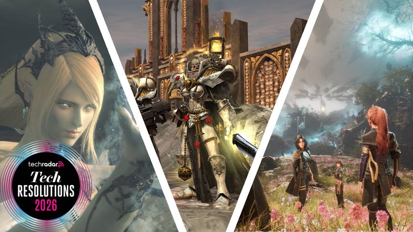 Promotional imagery for TechRadar Gaming's 2026 gaming resolutions.