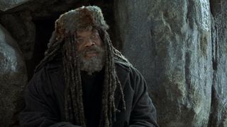 Samuel L. Jackson sits in a coat in The Caveman's Valentine