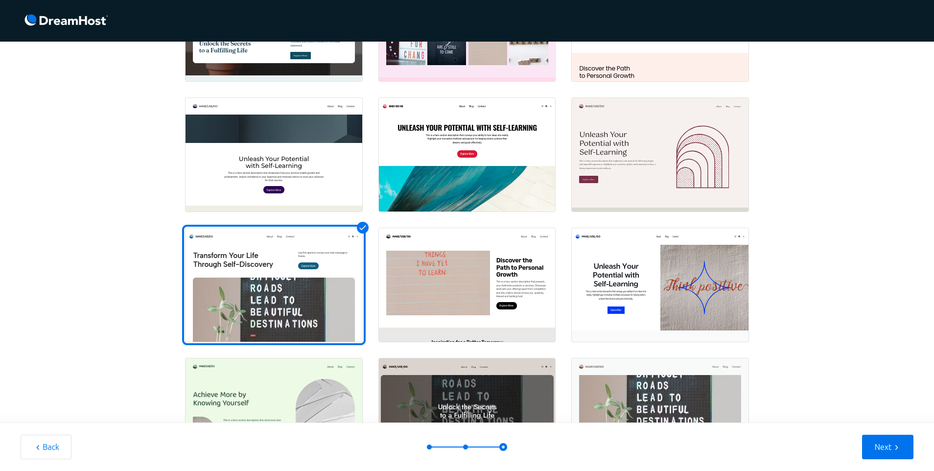 DreamHost Liftoff Website Builder, an AI site builder