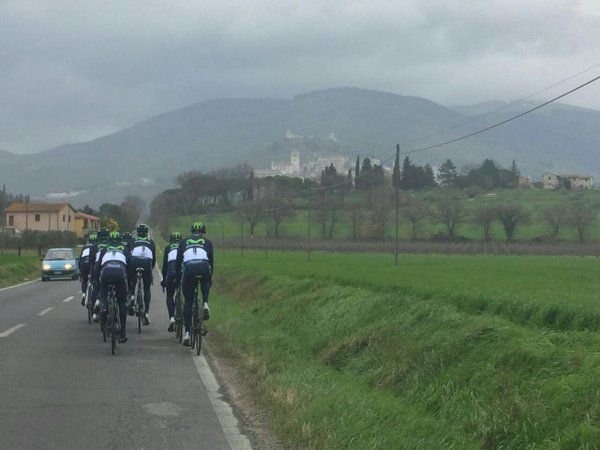 Movistar go training at Tirreno-Adriatico