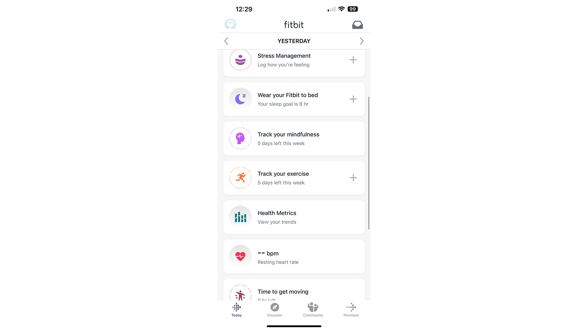 Fitbit Premium screenshot