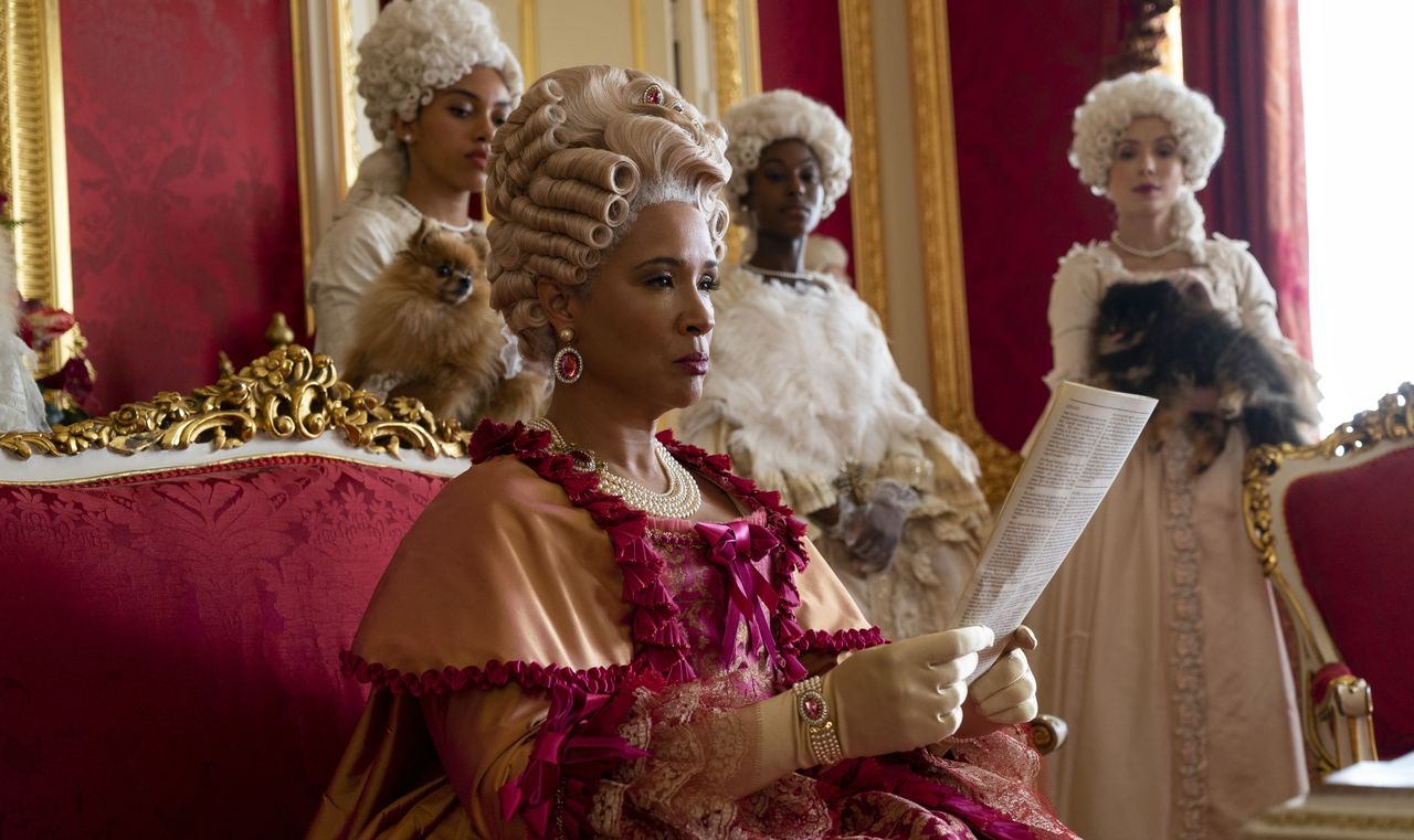 Golda Rosheuvel as Queen Charlotte in episode 207 of Bridgerton