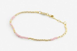pink and gold pearl bracelet, gold jewellery