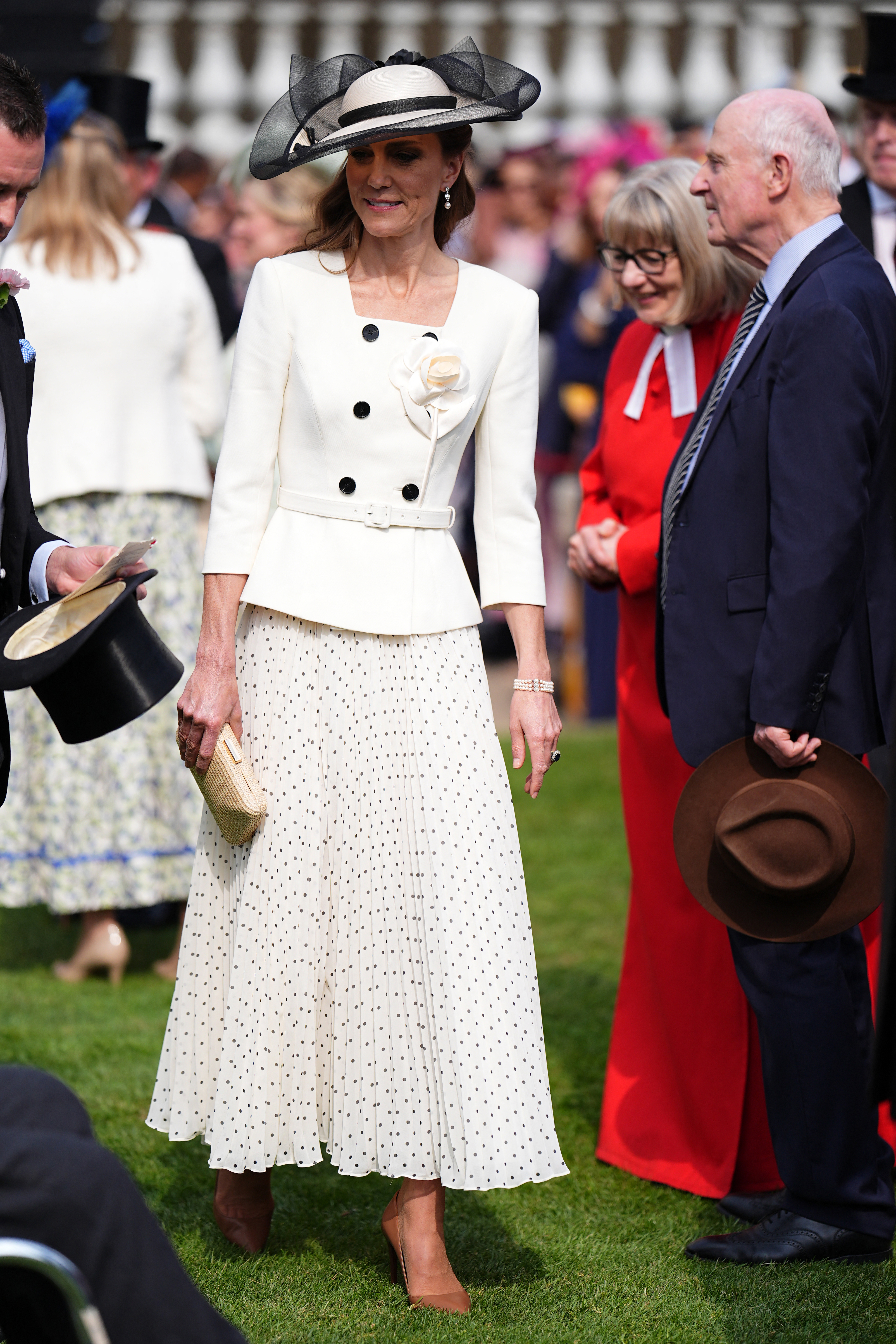 Princess Kate wearing a polka dot dress