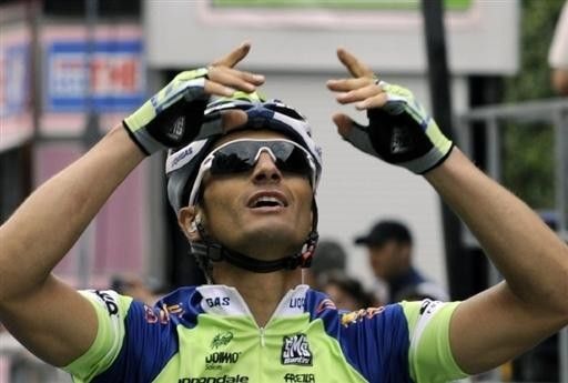 The Tuscan savours his first stage win in the Giro d'Italia.