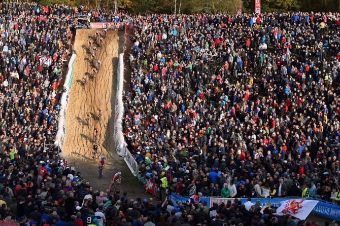 Riders trying to stay up right on the sand