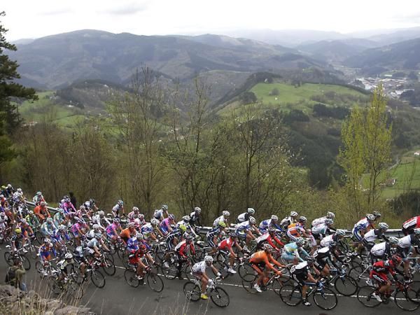 The Vuelta Ciclista al Pais Vasco features hilly terrain each day.