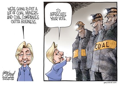 Political Cartoon U.S. Hillary Coal