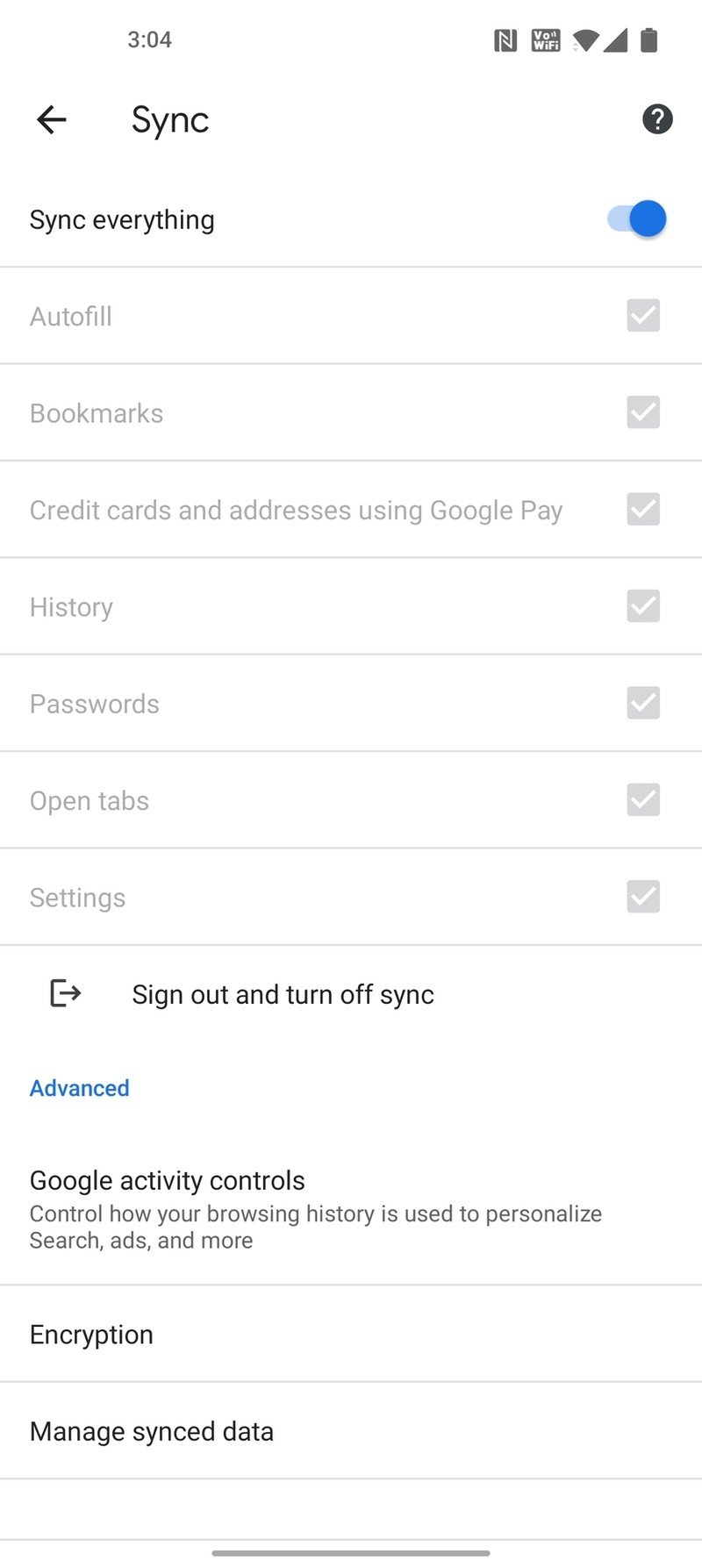 Mobile Chrome Sync Passphrase Ss