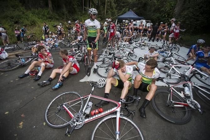 Riders following a tough first stage at the Battle on the Border