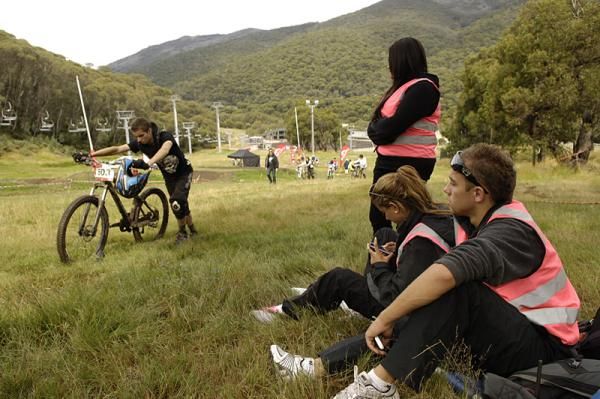 The first aid crew had little to do during Friday's racing.