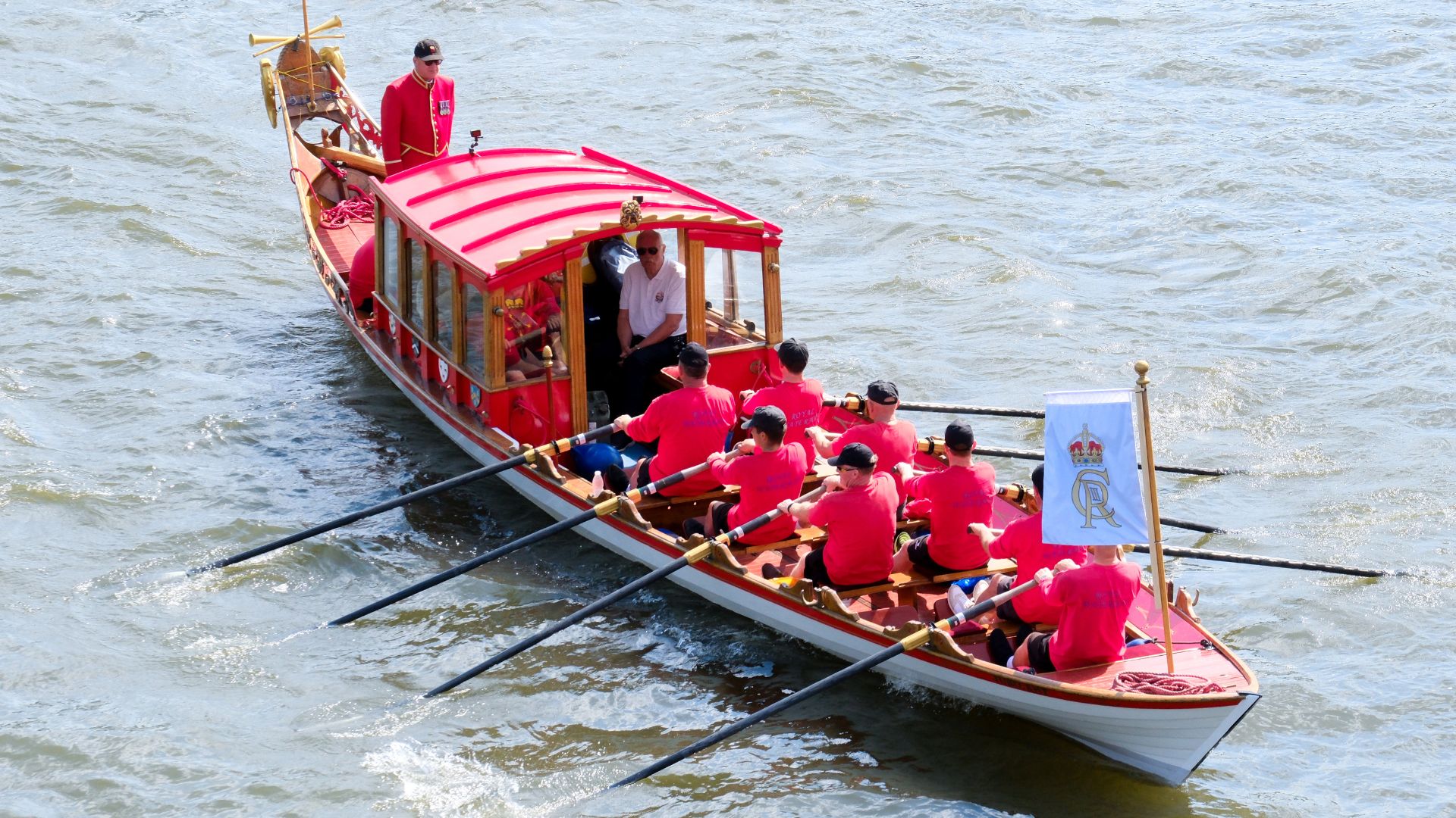 A royal boat steered by the Watermen