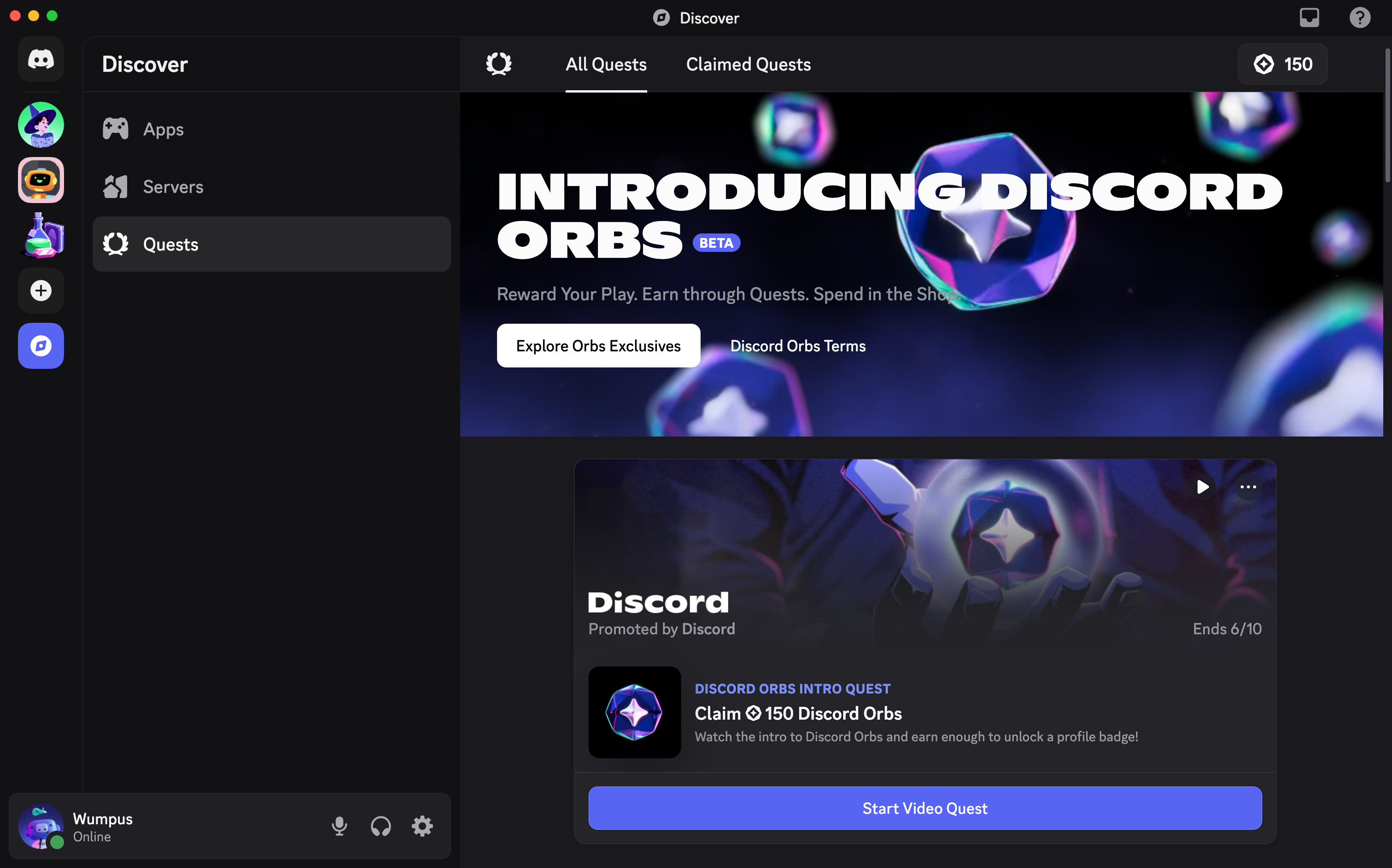 Discord Orbs home