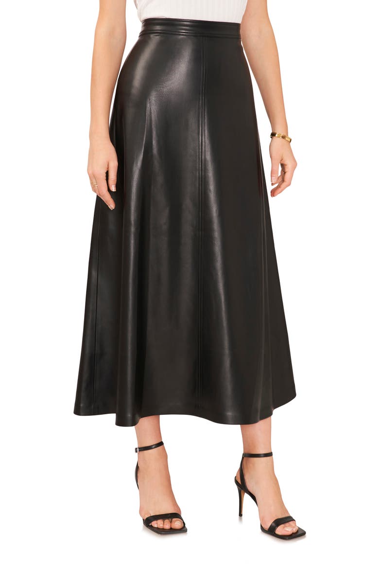 Faux Leather A-Line Skirt