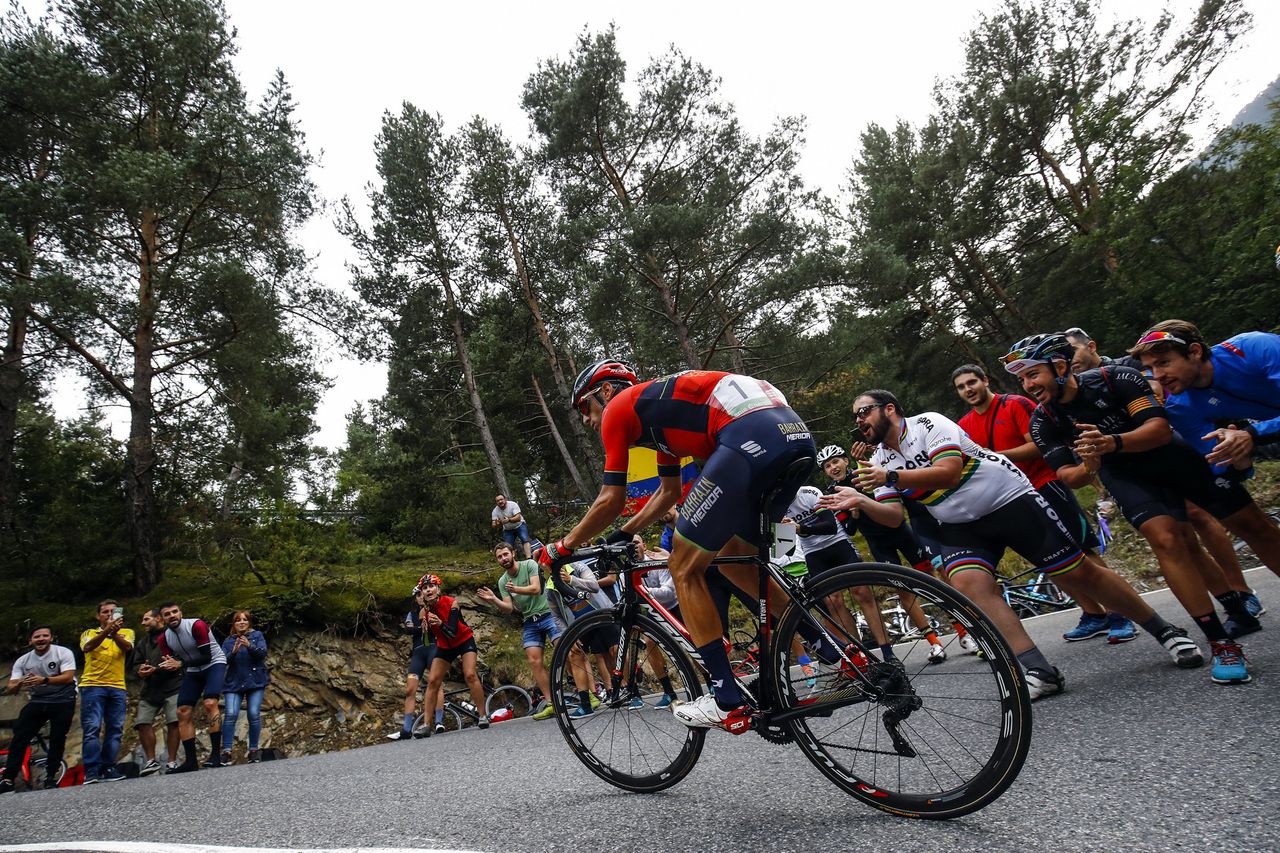 Vincenzo Nibali (Bahrain-Merida) in the breakaway