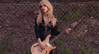 Orianthi plays a PRS Semi-hollow on the set of her new single, Some Kind Of Feeling