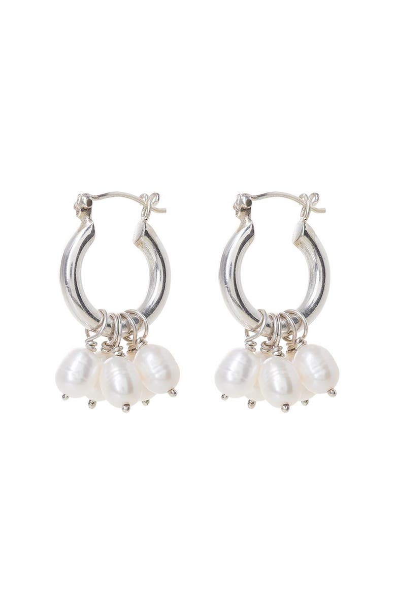 Silver Mini Hoops With Detachable Pearls