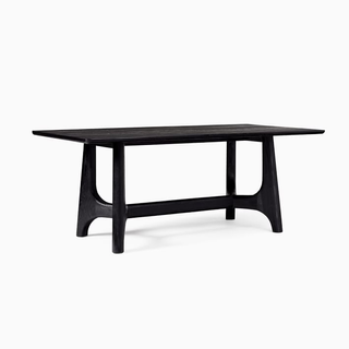 black rectangular dining table