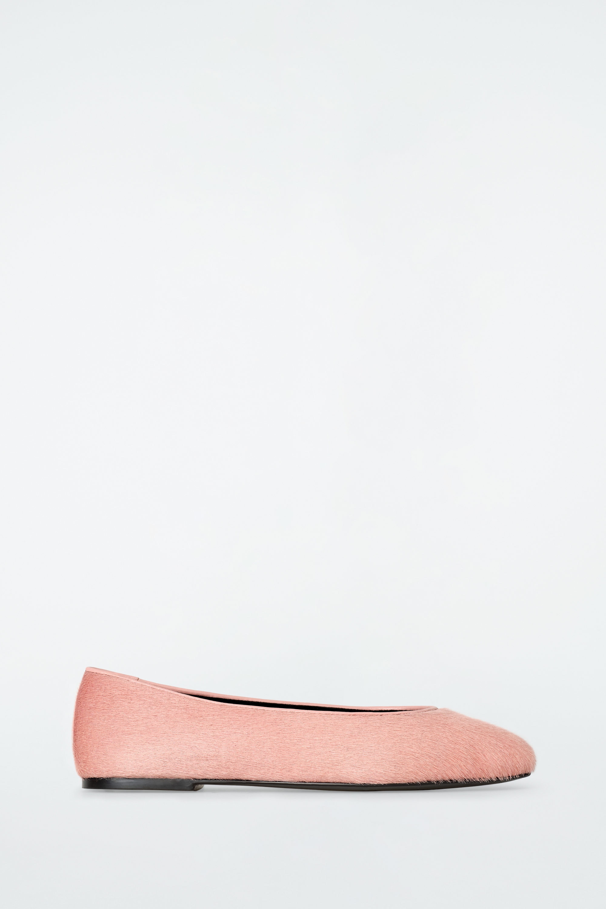 Pony Hair-Effect Leather Ballet Flats