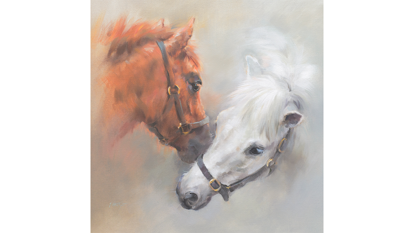 Equine grass sickness fund charity Christmas card Best friends