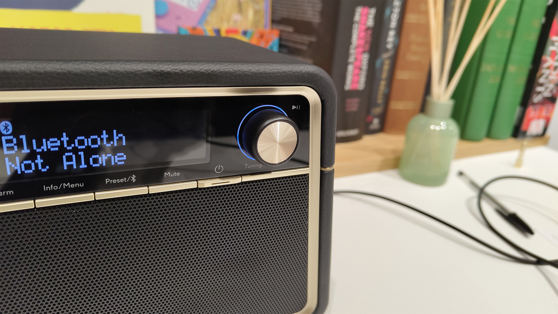 Close up of buttons and dial on Roberts Reva radio