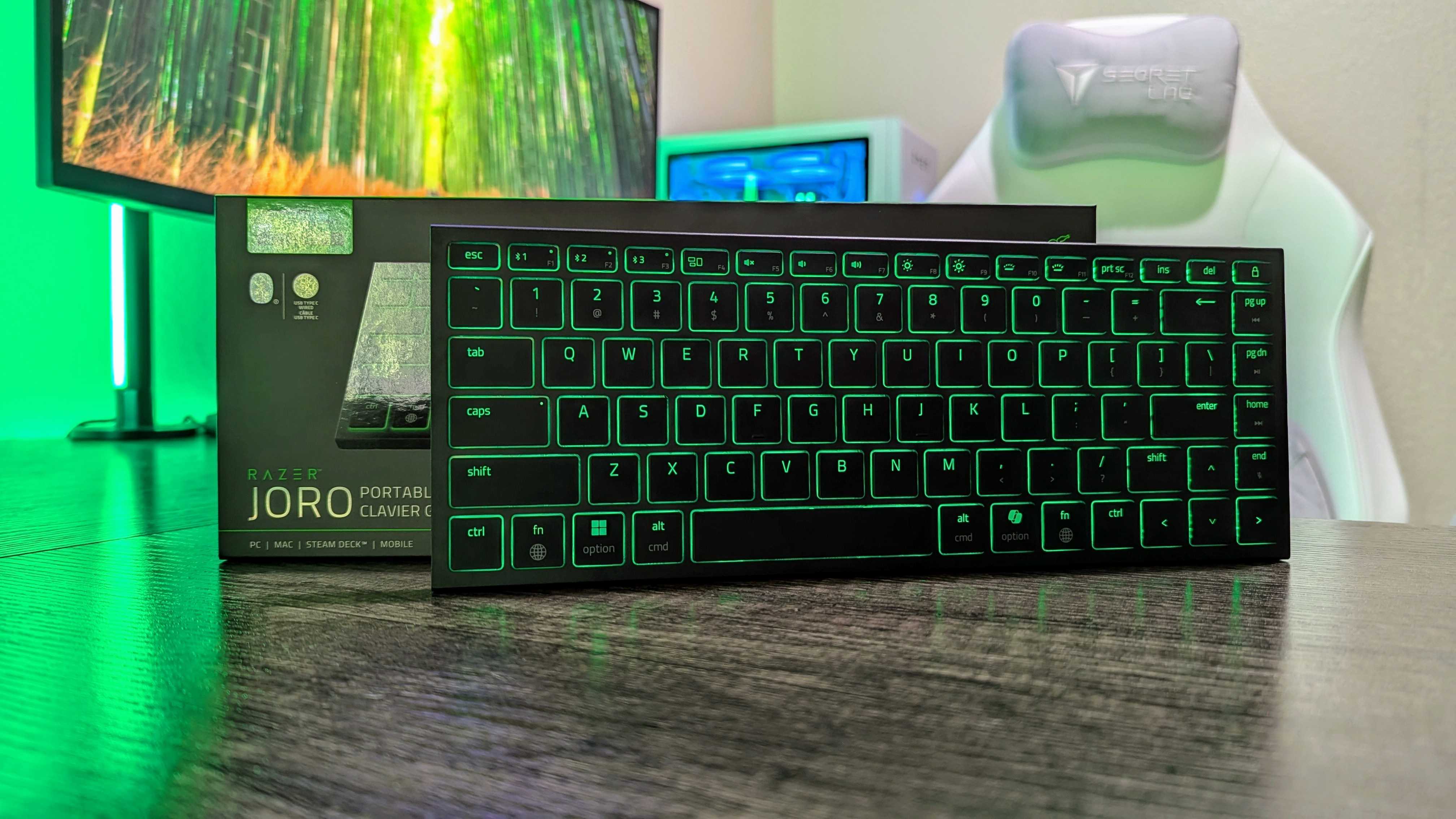 Image of the Razer Joro wireless gaming keyboard.