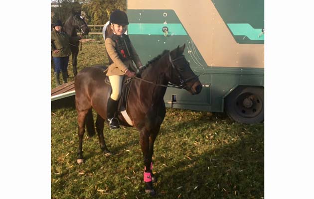 Eight-year-old Heidi White out with the North Herefordshire on her pony Moluccas Juniper Jewel