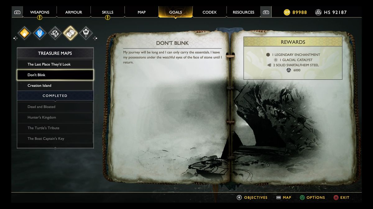 God of War treasure map locations