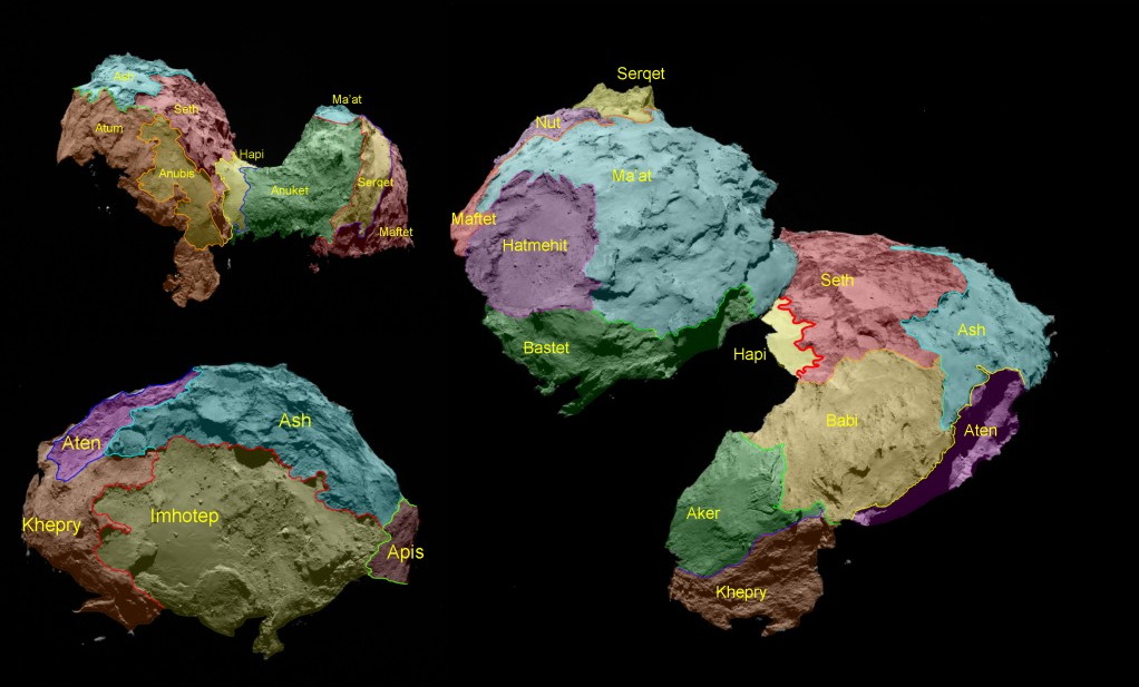 Comet 67P Regions